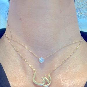 18k 750 Gold necklace, with diamond in evil eye 🧿.